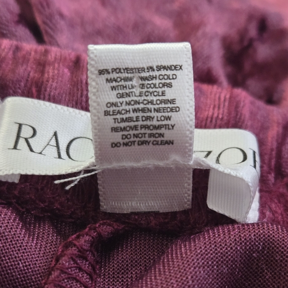 Rachel Zoe Crushed Velvet Lounge Pajama Pants Magenta Plum Medium - Picture 14 of 14